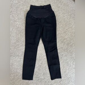 Maternity Black Skinny Pants Jeans Basic Neutral Pregnancy Full Belly Size 6